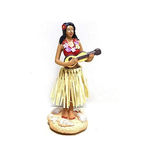 Poupée bobble pour tableau de bord en résine, danseuse hawaïenne Hula Girl - Product Image 1