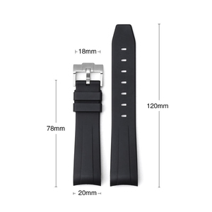 Bracelet de montre en caoutchouc FKM incurvé de 20 mm pour Rolex, bracelets de montre en caoutchouc fluoré de 20 mm pour <span class=keywords><strong>Omega</strong></span> X <span class=keywords><strong>Swatch</strong></span> <span class=keywords><strong>Moonswatch</strong></span> - Product Image 6