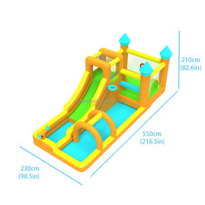 สไลเดอร์เป่าลมแบบพกพาสำหรับเด็กสวนสวนกระโดดพร้อมเครื่องเป่าลมสวนน้ำธีมทะเล - Product Image 2