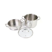 Ensemble de casseroles et poêles en acier inoxydable Axa-Cookware, batterie de cuisine avec marmite, casserole, poêle à frire avec couvercles, ensemble de vaisselle de cuisine