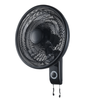 Ventilateur mural électrique à commande mécanique à trois vitesses, 5 pales, 17,9 pouces, en plastique, haute qualité, marque OEM, garantie 1 an
