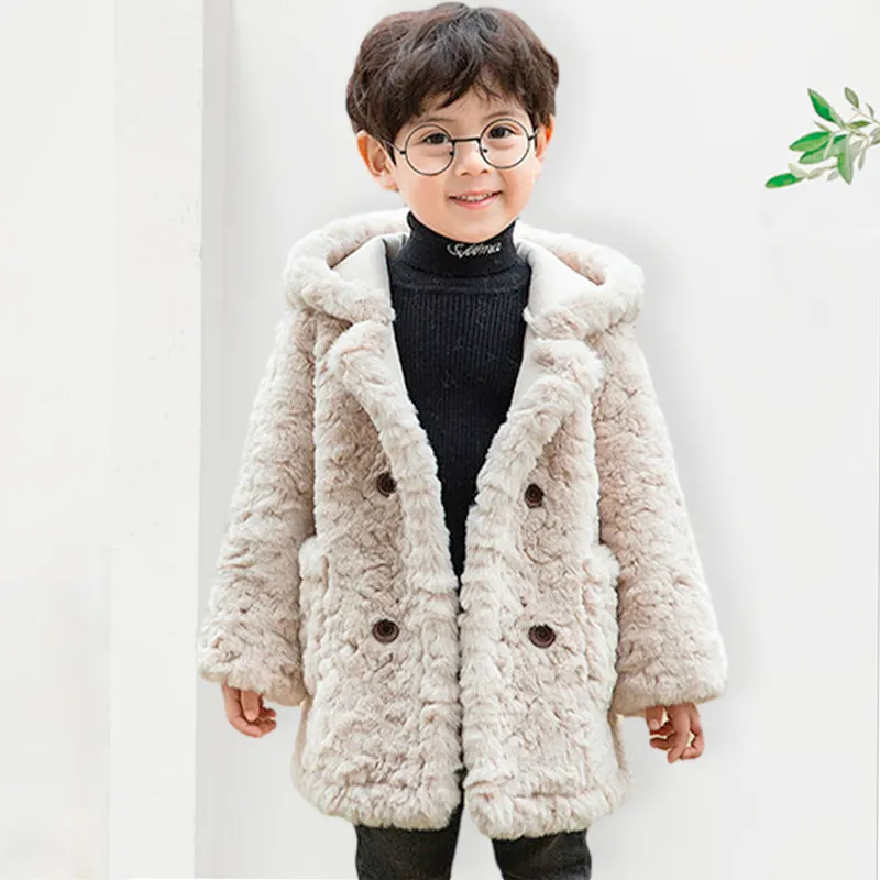 2021 China Factory Bulk Supply Children Boys Sherpa Fleece Trench Coat For Baby Boy