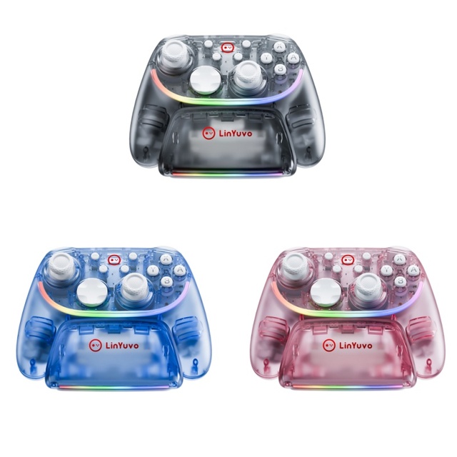 LinYuvo KS55 BT Wireless Gamepad Hall Effect Joystick for Switch2 Game Controller for Switch Pro Manette With Charging Dock RGB