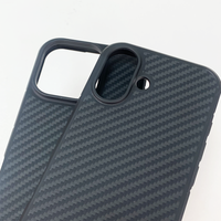 Funda de Teléfono Ultrafina de Fibra de Carbono Negra de Lujo para 18 17 16 Pro Max, Protección 360, Compatible con Carga Inalámbrica Magnética