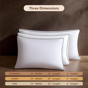Juego de 2 <span class=keywords><strong>Almohadas</strong></span> de Plumas de Lujo Tamaño <span class=keywords><strong>King</strong></span>, Rellenas de Plumón de Ganso, Suaves y Esponjosas, con Soporte para Dormir de Lado o Boca Arriba, 20x36 Pulgadas - Product Image 6