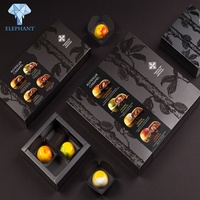 Caja de Embalaje Personalizada con Cajón Deslizante Negro para Sushi, Postres, Galletas, Chocolate y Alimentos