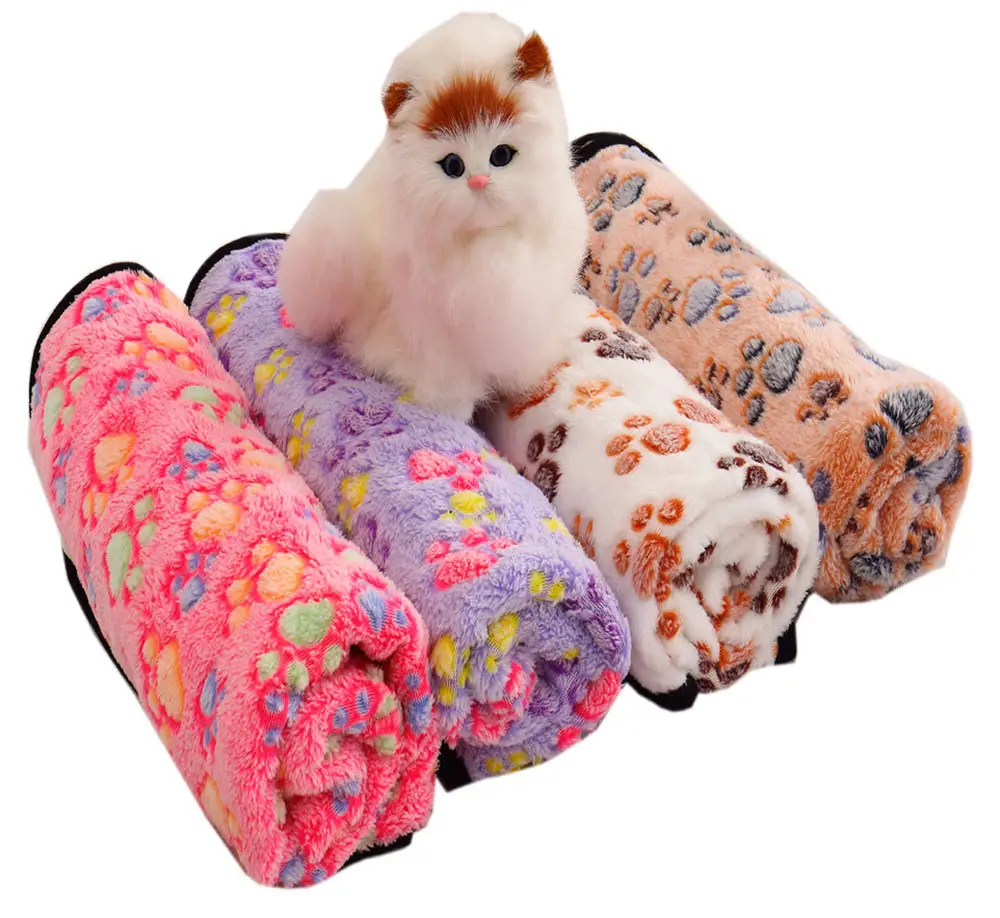 Tapis doux et léger pour animaux de compagnie chat chien serviette de lit chiot peluche couverture pour animaux de compagnie vente en gros de conception personnalisée