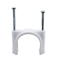 Clips de câble 30 mm 32 mm 40 mm 50 mm, clips de câble ronds blancs à double clou, clips de câble robustes