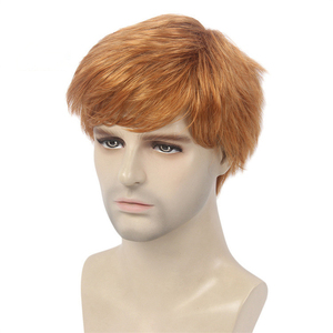 Exportación a los Estados Unidos Conjunto de peluca transfronteriza Ginger Men's Short Straight Hair Inch Peluca roja para hombres - Product Image 1