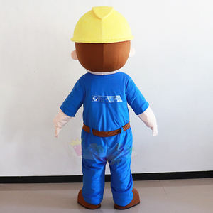 زي تنكري كرتوني على شكل عامل معتمد من CE، مقاس للكبار قابل للتخصيص، زي تميمة للشركات الصناعية - Product Image 6