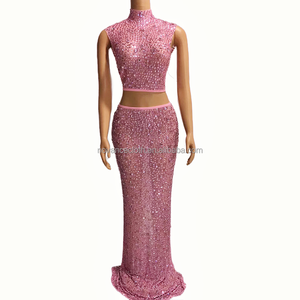 Nocance Y2507-Db Ropa <span class=keywords><strong>De</strong></span> Verano Para Mujer <span class=keywords><strong>2022</strong></span> robe <span class=keywords><strong>De</strong></span> soirée <span class=keywords><strong>De</strong></span> luxe en maille avec diamants, ensembles d'été pour femmes, <span class=keywords><strong>tenue</strong></span> <span class=keywords><strong>De</strong></span> <span class=keywords><strong>noël</strong></span> - Product Image 3