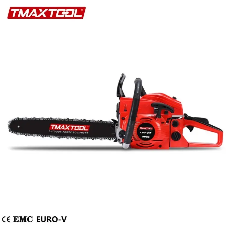 Tmaxtool portable 2 stroke motosserra gasoline 18'' inch 45cc petrol chain saw wood cutting chainsaw