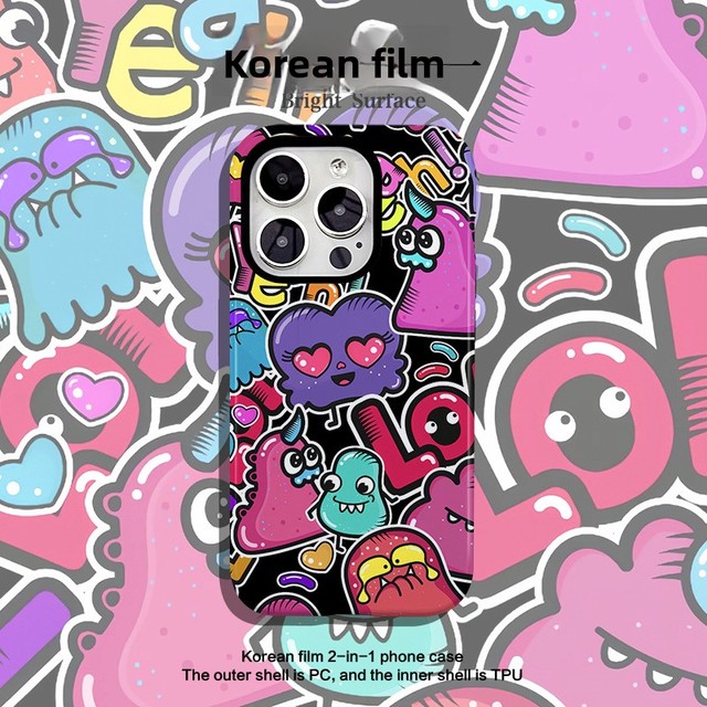 Personalized Graffiti Heat Transfer Magnetic Mobile Phone Cases for for 15 Pro Max & 16/17 Pro Models