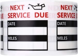 Nhãn nhắc nhở thay dầu Vinyl Nhãn dán có thể tháo rời Không có cặn Bền bỉ Chống thấm nước Bảo dưỡng xe máy Nhãn dán xe hơi - Product Image 2