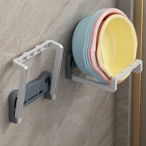 Frog Shaped Washbasin Storage Rack Wall Mounted <b>Corner</b> Bathroom Shelf Durable Foldable Custom Size Rectangular Depth 4-7.9in - Product Image 1