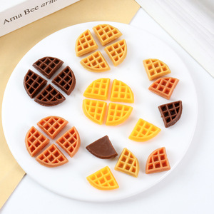 Mini-aliments simulés 1/4, modèle de gaufre, jouet alimentaire DIY, accessoires de dessert, gâteau, biscuit triangulaire - Product Image 4