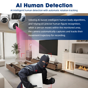 屋内スマートCctvカメラホームセキュリティセキュリティカメラWifi 4レンズデュアルライトカメラ - Product Image 3