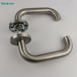 Gagang <span class=keywords><strong>Pintu</strong></span> Tuas <span class=keywords><strong>Roset</strong></span> SUS304 dengan Basis Bulat 53mm untuk <span class=keywords><strong>Pintu</strong></span> Masuk - Product Image 1