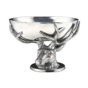 Bol central rond en aluminium argenté moderne et écologique, design métallique durable pour la décoration intérieure - Product Image 1
