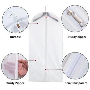 Sacs <span class=keywords><strong>à</strong></span> vêtements en plastique PEVA Hang-Translucent personnalisés pour robes couvre-manteau pliable avec fermeture <span class=keywords><strong>à</strong></span> glissière portable anti-poussière - Product Image 4