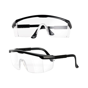 Lunettes de sécurité PPE 2 pièces pour hommes et femmes, conformes à la norme ANSI <span class=keywords><strong>Z87</strong></span>, monture en polycarbonate non traité, verres enveloppants, réglables, protection de laboratoire - Product Image 1
