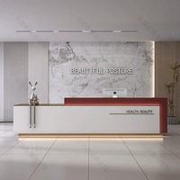 Bureau de réception moderne en bois Style de table à la mode simple pour le bar de l'hôtel, la salle de sport ou la réception de magasin