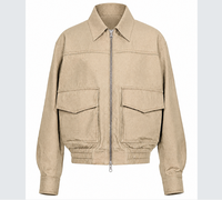 Blouson Bomber OEM Personnalisé pour Femme, Décontracté, Respirant, Col Revers, Fermeture Éclair, Manches Longues, Couleur Unie, Pur Coton, pour Printemps/Automne
