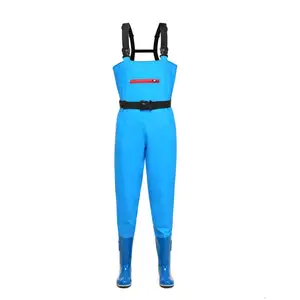 Custom Thigh Thickened Women PVC Fishing Chest Waders Waterproof Fly Fishing Waders with Boots