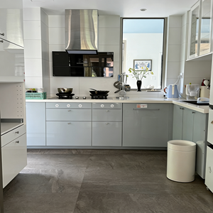 Light Blue Solid Wood Kitchen Cabinets with <b>Stone</b> Countertop for Modern Kitchen Itchen-abinets Factory Direct - Product Image 2