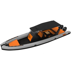 Sunbed RIB 860 28.7ft Double Deep V Aluminum Hull RIB Inflatable Hypalon/<b>PVC</b> Boat With T <b>Top</b> - Product Image 1
