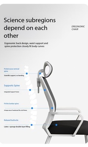 Silla de Oficina Moderna con Respaldo de Malla Transpirable y Base Cantilever Blanca, Silla Ergonómica para Recepción y Escritorio de Computadora - Product Image 5