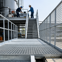 Marches d'escalier en acier au carbone durables pour extérieur, en acier inoxydable galvanisé, pour bâtiments, grilles métalliques extérieures, marches en acier – Approvisionnement direct usine