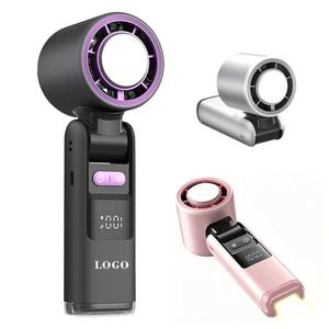 Ventilador 2 en 1 Premium 0728, de Mano y de Escritorio, Viento Potente, Carga Tipo-C de 2400 mAh, LED, Funcionamiento Silencioso, Ideal para Viajes - Product Image 3