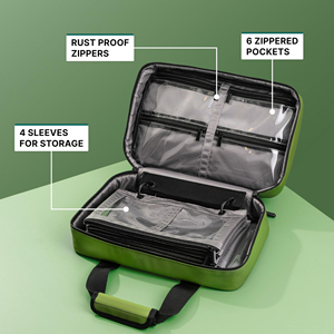 Classeur de pêche haut de gamme avec 4 pochettes et poches zippées, classeur de matériel de pêche résistant à l'eau avec fermetures éclair durables - Product Image 6