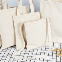 Sacs en toile de 12 onces sac fourre-tout personnalisé écologique avec logo de l'entreprise sac fourre-tout en coton en toile de couleur naturelle à long manche