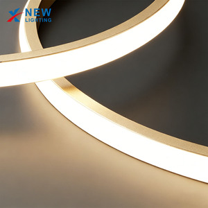 Lustre moderne <span class=keywords><strong>à</strong></span> LED en or, trois anneaux ronds, pour salon, <span class=keywords><strong>salle</strong></span> <span class=keywords><strong>à</strong></span> <span class=keywords><strong>manger</strong></span>, chambre, îlot <span class=keywords><strong>de</strong></span> cuisine, hôtel, villa, <span class=keywords><strong>luminaire</strong></span> <span class=keywords><strong>de</strong></span> plafond - Product Image 3