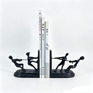 Moderne Kinder-Zerrkampf-Buchstützen aus Gusseisen, Metall-Handwerk, Schreibtisch-Ornament, Umweltfreundliche Einzigartige Studierzimmer-Dekoration, Einweihungsgeschenk - Product Image 3