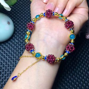 Nuovo Stile di Vino Rosso Granato e Amazonite perline FAI DA TE Braccialetto per la ragazza per il regalo - Product Image 2