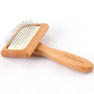 High quality Wood pet brush pet slicker brush for puppy and small animal