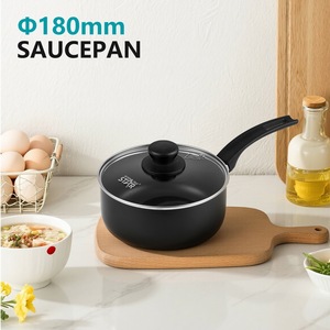 Winningstar <b>Sauce</b> Pan 2.1-3L Non-Stick Black With Lid For Stewing And Milk Making - Product Image 2
