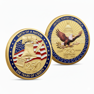 Monedas Conmemorativas de Lujo de Latón Chapado en Oro, Raras y Únicas, del 250 Aniversario de la Independencia Americana - Product Image 1