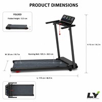 Caminadora Eléctrica Plegable de 1.5HP, Máquina Motorizada para Caminar y Correr en Casa con Inclinación del 6% y Pantalla LED