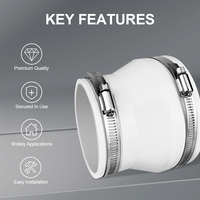 Adaptateur de tuyau souple de transition flexible pour ventilateur industriel, réducteur/augmenteur de diamètre 3/4/6/8 pouces