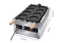 Machine à gaufres commerciale 4 pièces Machine à gaufres de forme ronde Snack fabricant de biscuits au fromage croustillant