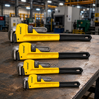 Clé à tuyau professionnelle de type américain SUNRISE, robuste, en acier au carbone, à mâchoires dentelées réglables, revêtement antirouille, OEM