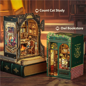 Modèle de porte-livres en bois 3D à faire soi-même - Cadre de librairie hibou, jouet <span class=keywords><strong>d</strong></span>'assemblage artisanal créatif, cadeau anti-stress pour enfants et adultes - Product Image 4