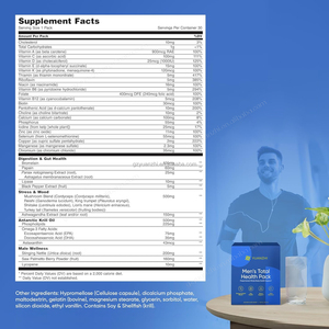 Paquetes diarios de vitaminas para la salud total de los hombres, 22 minerales, vitaminas, suplemento multivitamínico todo en uno para el estrés energético, soporte para el corazón - Product Image 6