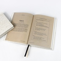 Carnet de notes/journal à couverture rigide en tissu de lin, reliure cousue, papier couché, pour l'école, le bureau, cadeau, impression personnalisée OEM