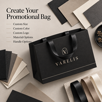 Sacs shopping en papier noir de luxe personnalisés avec poignées en ruban longues pour l'emballage promotionnel de détail, commandes en gros