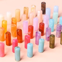 Perles cylindriques en acrylique imitation jade 8x20mm, perles en vrac pour la fabrication de porte-clés, composants de bijoux DIY, fournitures en gros, breloques